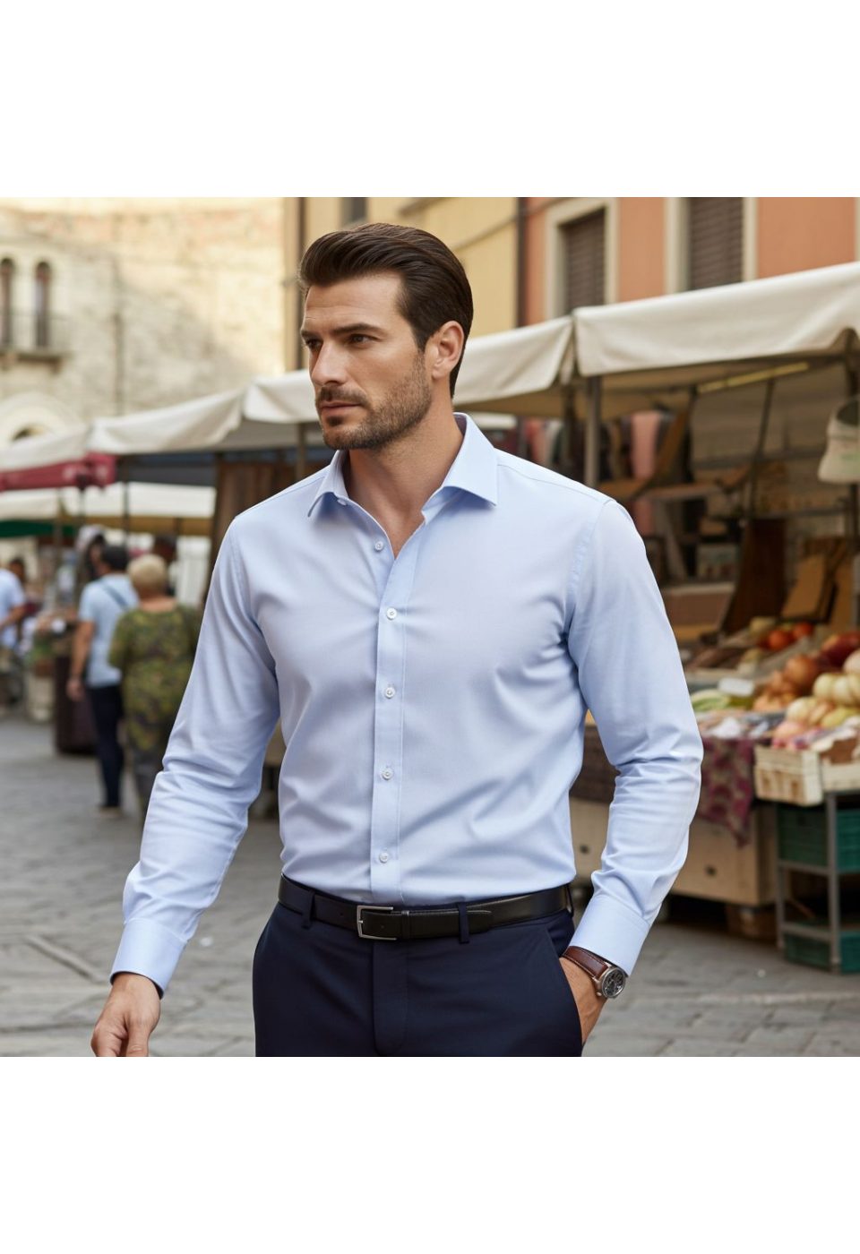 Slim Fit Uzun Kol Düz Renk Oxford Erkek Gömlek 3GMK321171016 - Giovanni Fratelli