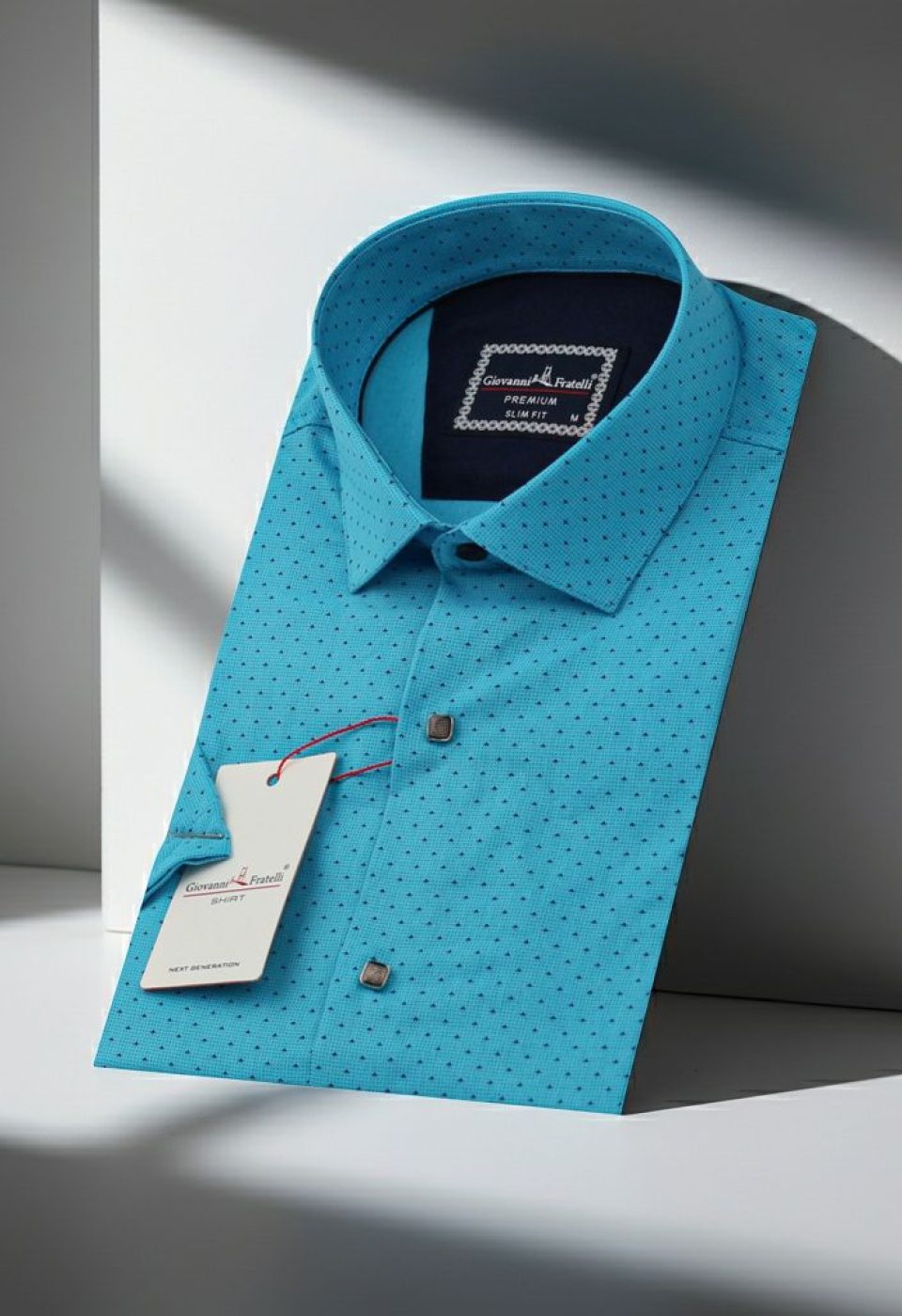 Slim Fit Kısa Kol Desenli Erkek Gömlek 3GMK311177007