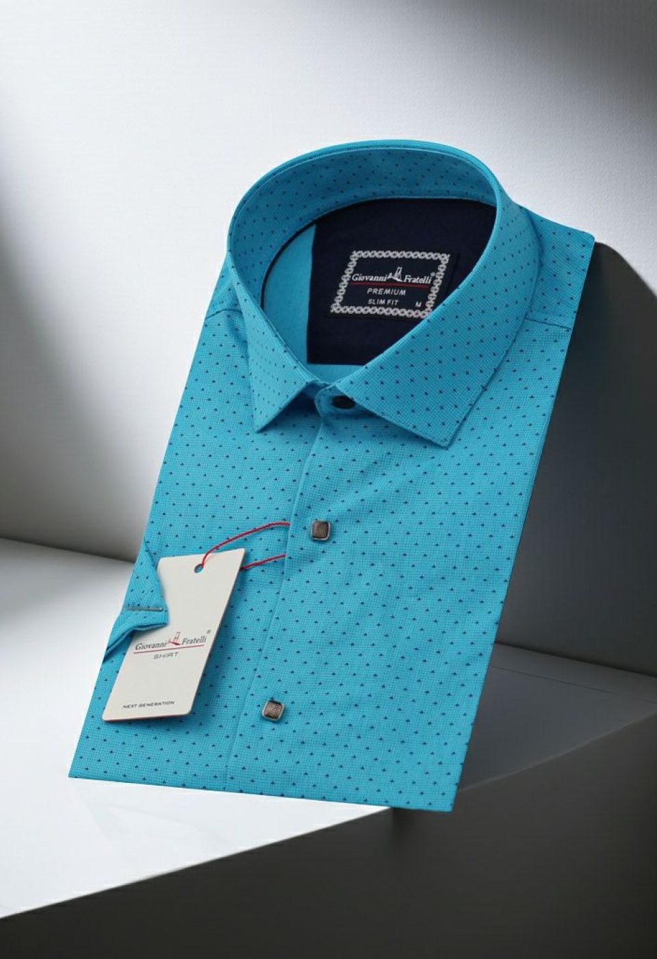 Slim Fit Kısa Kol Desenli Erkek Gömlek 3GMK311177007