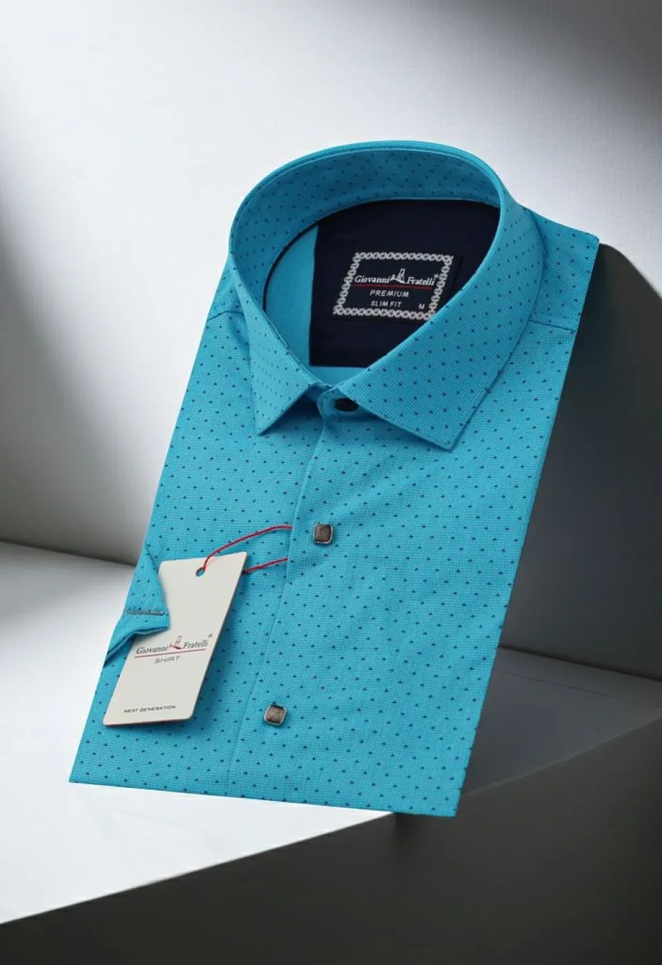 Slim Fit Kısa Kol Desenli Erkek Gömlek 3GMK311177007