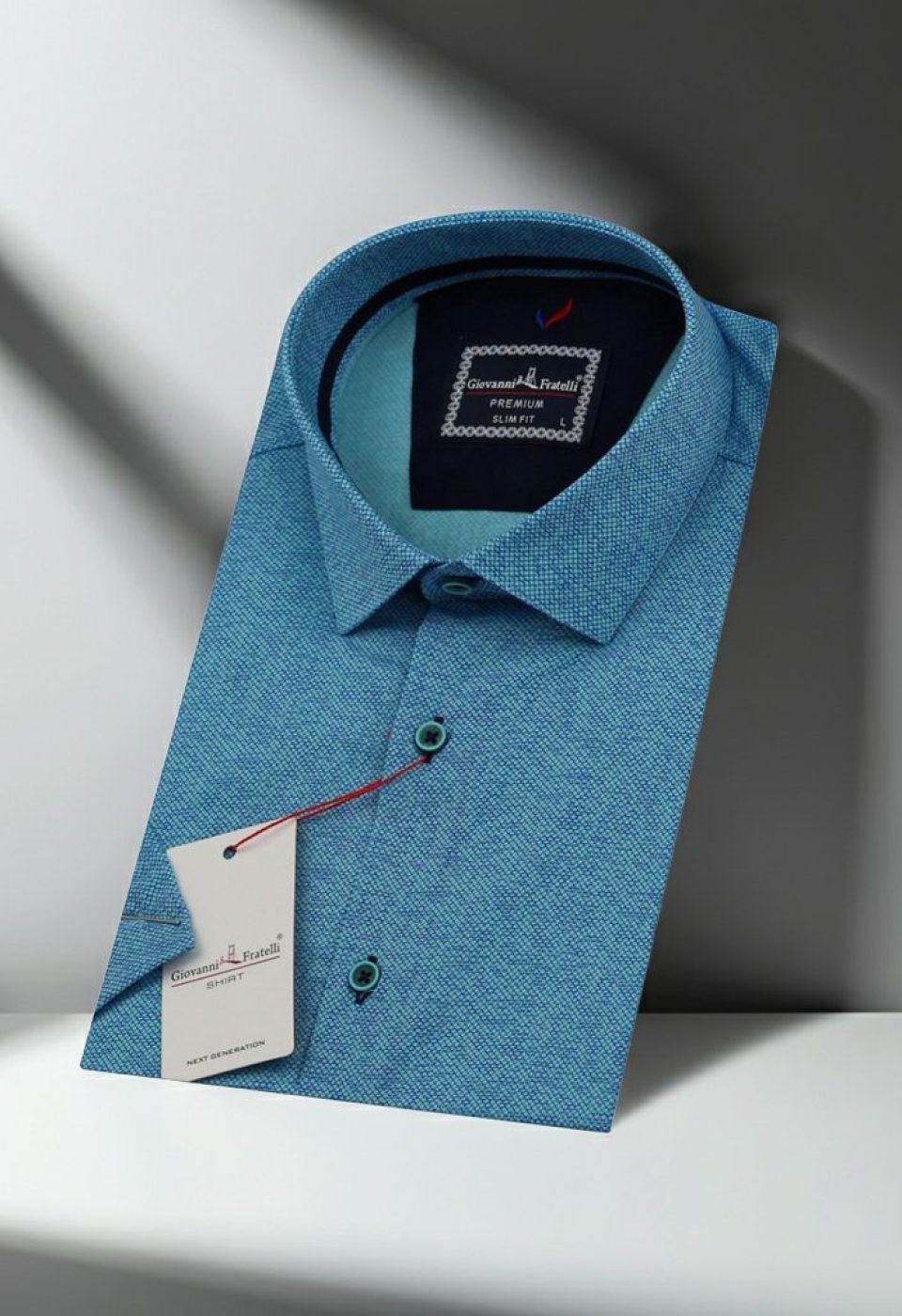 Slim Fit Kısa Kol Desenli Erkek Gömlek 3GMK311178005