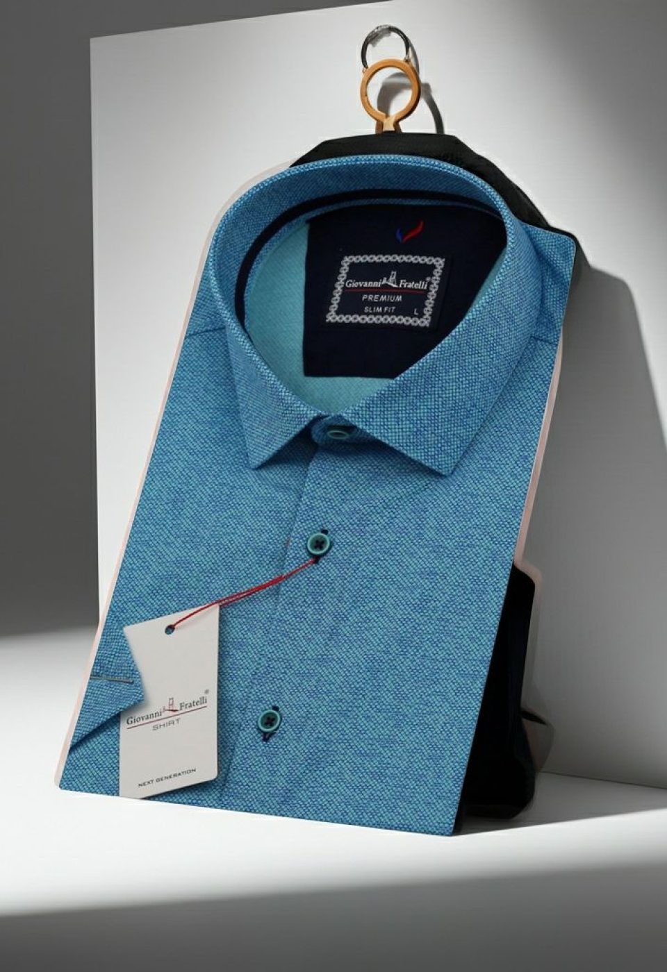Slim Fit Kısa Kol Desenli Erkek Gömlek 3GMK311178005