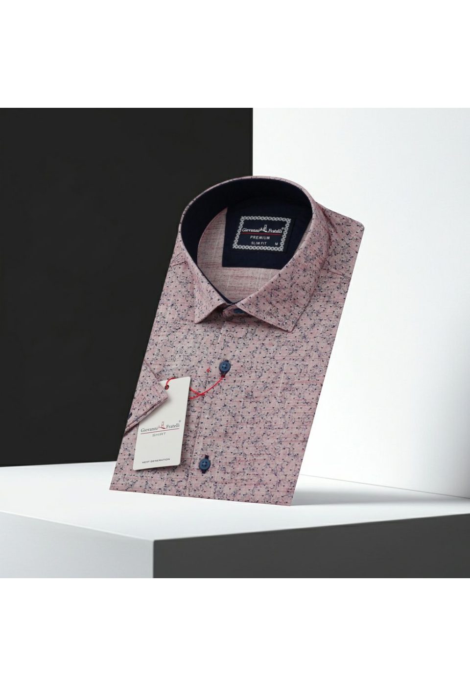 Slim Fit Kısa Kol Desenli Erkek Gömlek 3GMK311179003 - Giovanni Fratelli