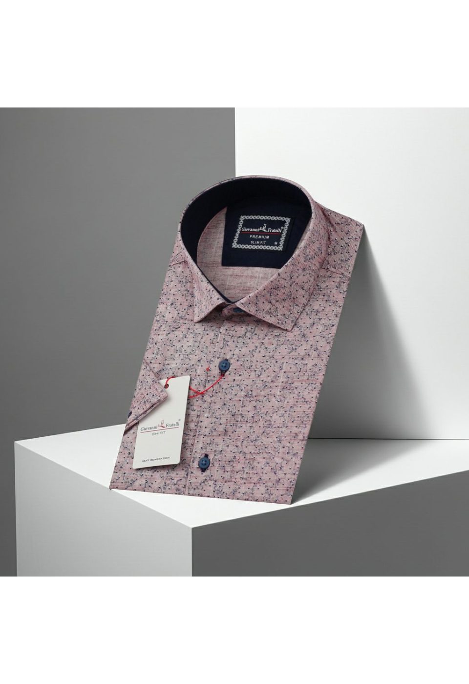 Slim Fit Kısa Kol Desenli Erkek Gömlek 3GMK311179003 - Giovanni Fratelli