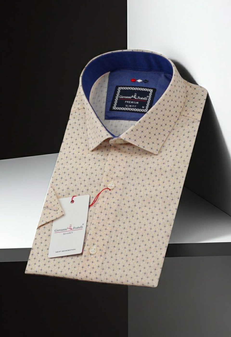 Slim Fit Kısa Kol Desenli Erkek Gömlek 3GMK311186002