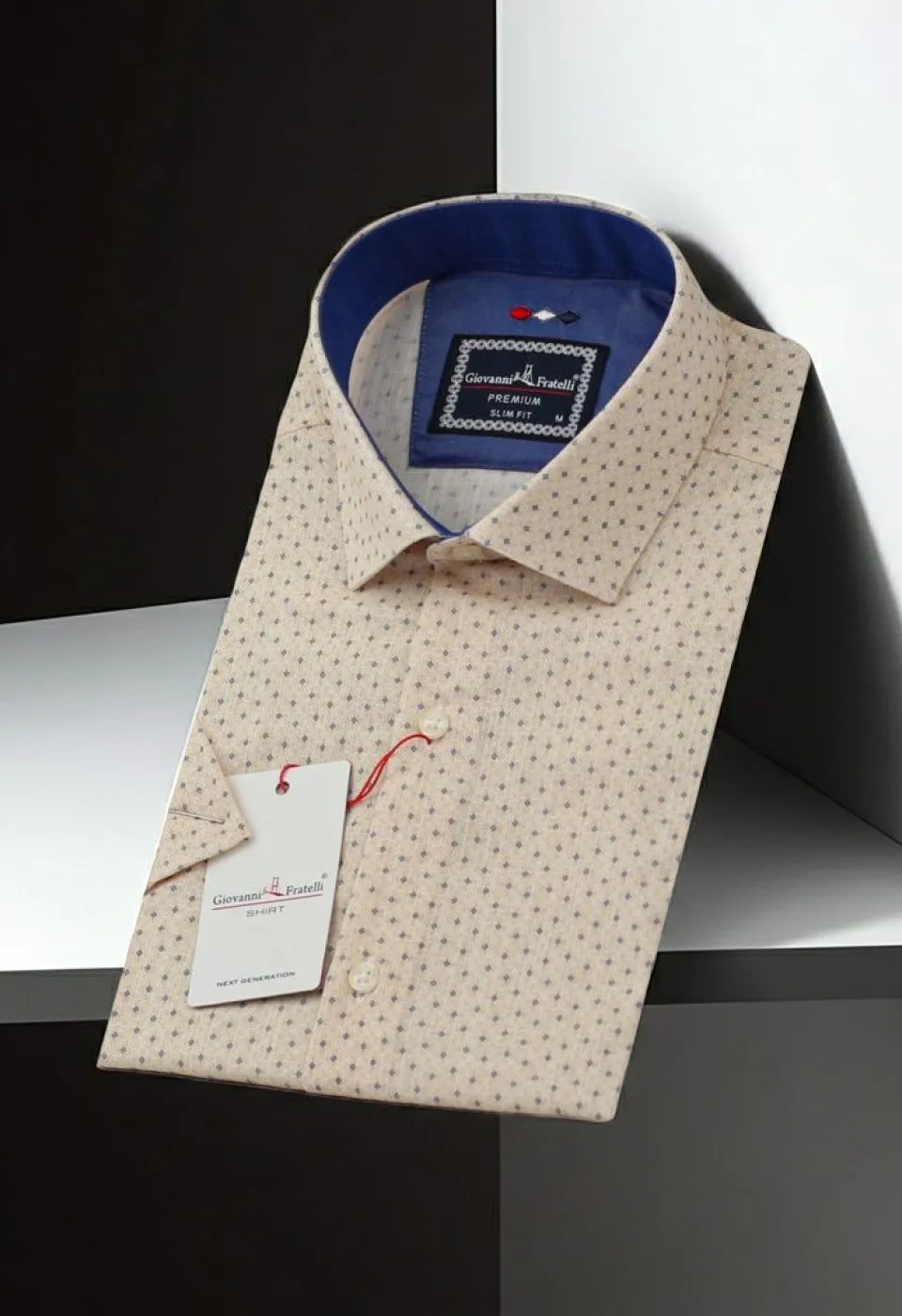 Slim Fit Kısa Kol Desenli Erkek Gömlek 3GMK311186002 - Giovanni Fratelli