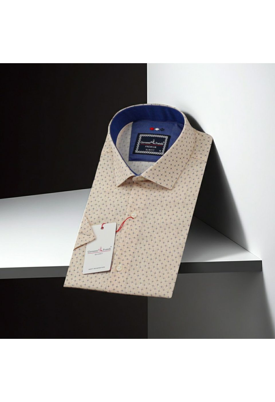 Slim Fit Kısa Kol Desenli Erkek Gömlek 3GMK311186002 - Giovanni Fratelli