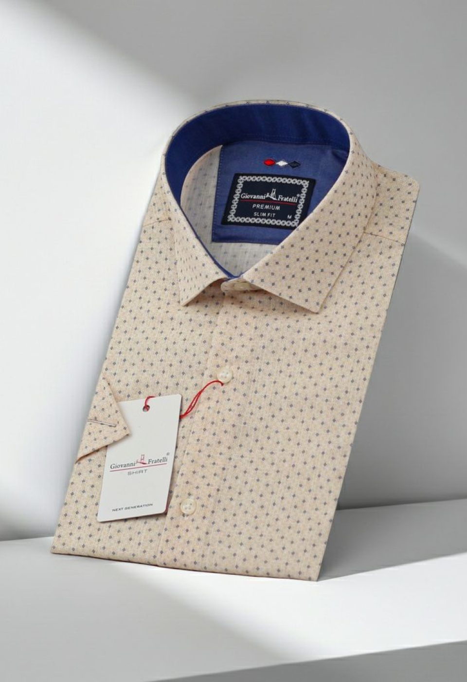 Slim Fit Kısa Kol Desenli Erkek Gömlek 3GMK311186002