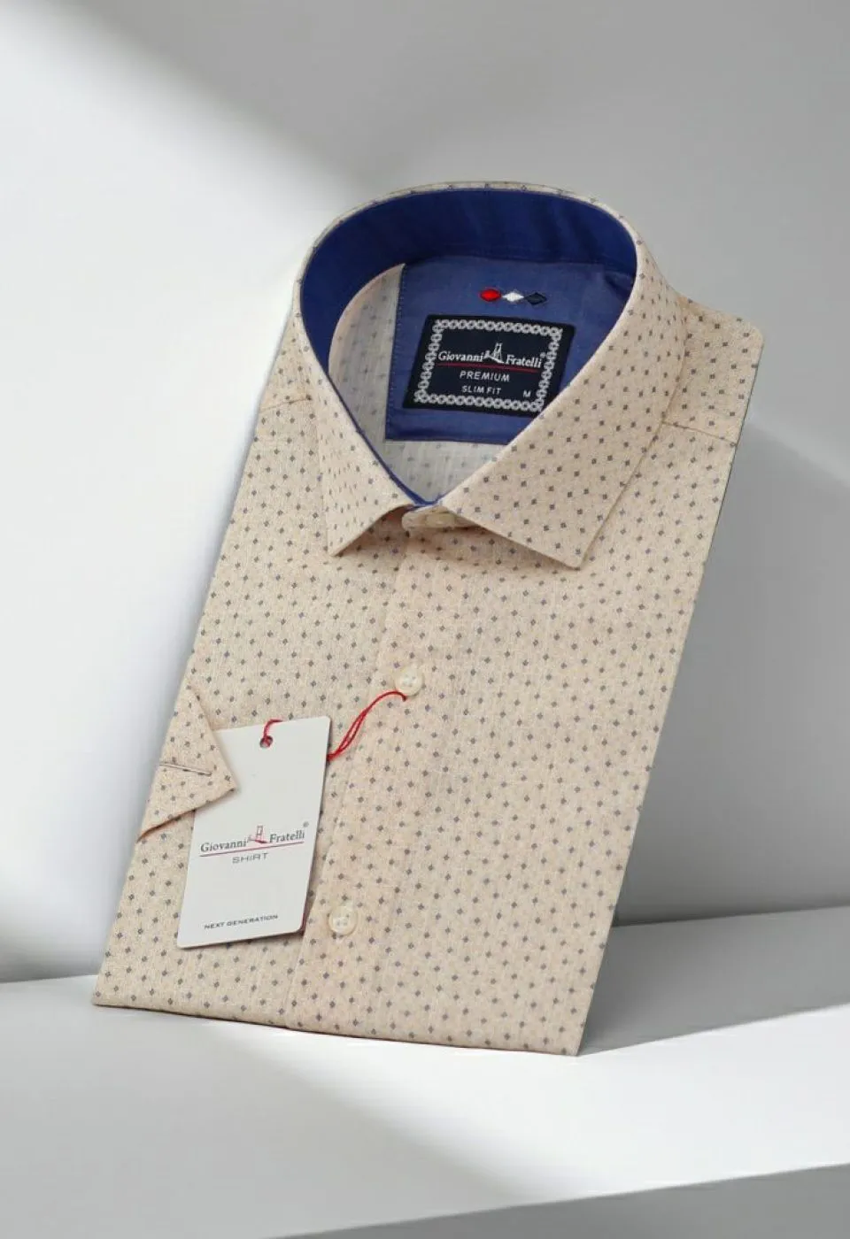 Slim Fit Kısa Kol Desenli Erkek Gömlek 3GMK311186002 - Giovanni Fratelli