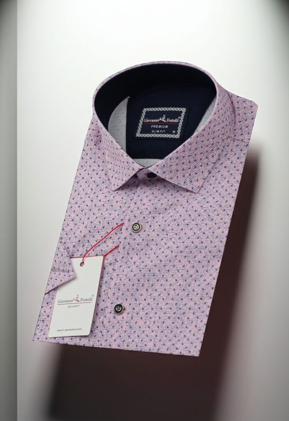 Slim Fit Kısa Kol Desenli Erkek Gömlek 3GMK311190004