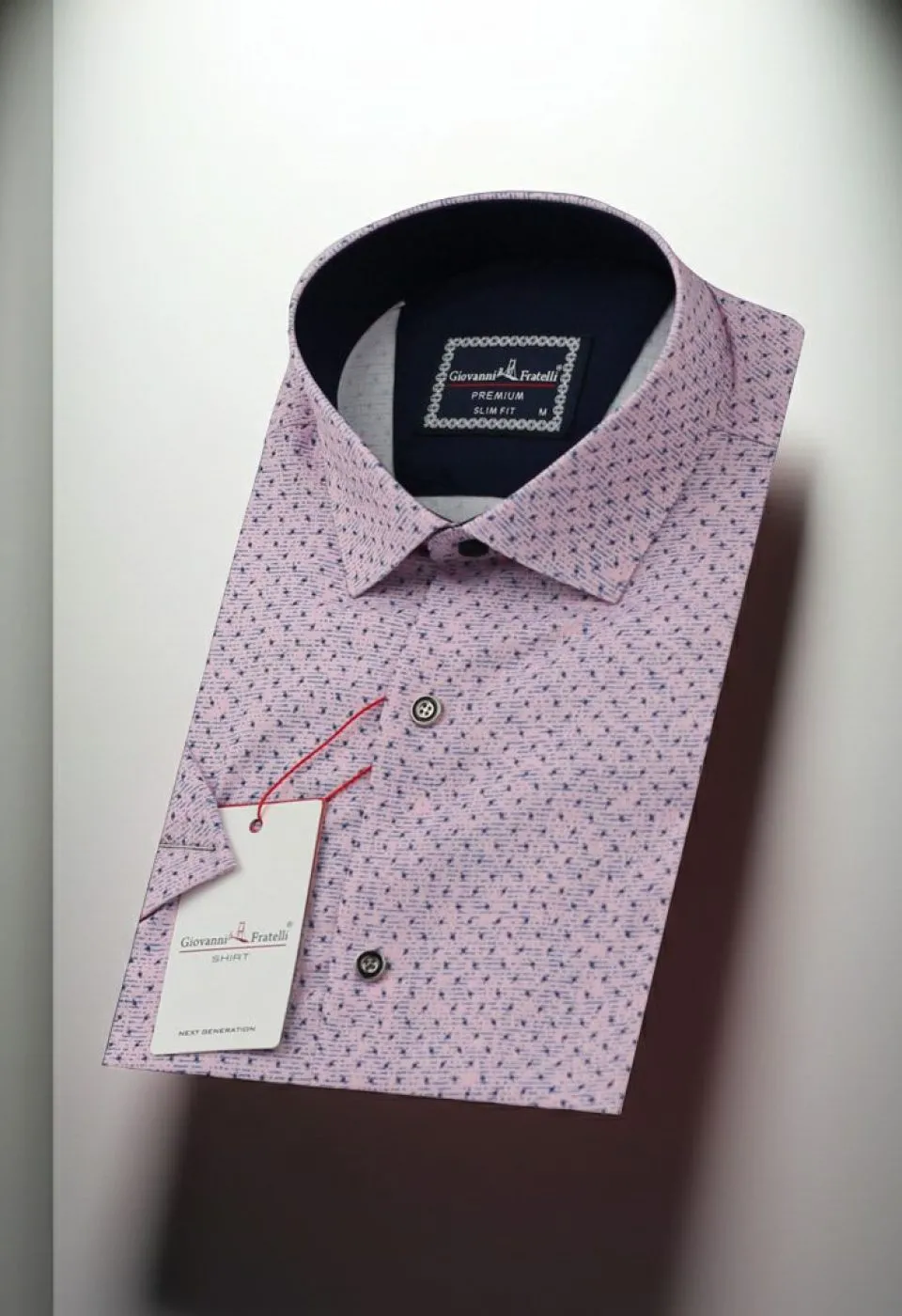 Slim Fit Kısa Kol Desenli Erkek Gömlek 3GMK311190004