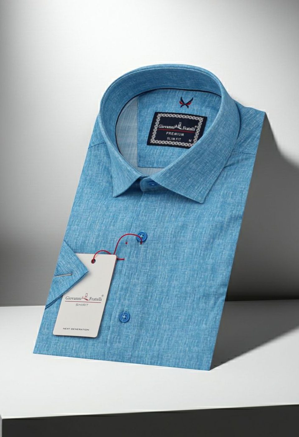 Slim Fit Kısa Kol Desenli Erkek Gömlek 3GMK311195002