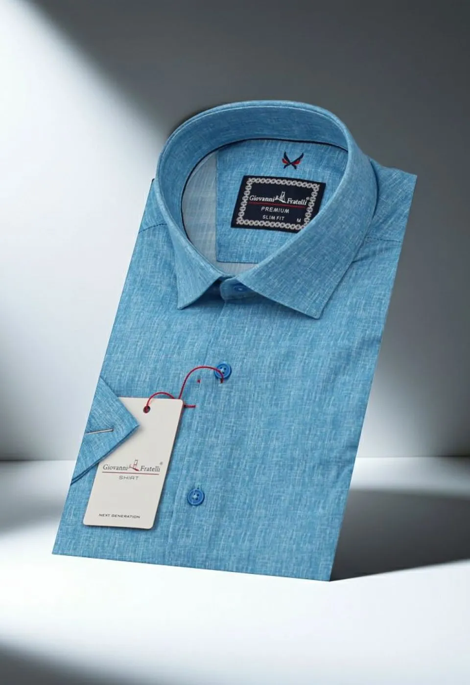 Slim Fit Kısa Kol Desenli Erkek Gömlek 3GMK311195002