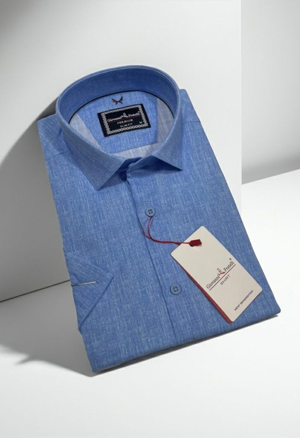 Slim Fit Kısa Kol Desenli Erkek Gömlek 3GMK311195008
