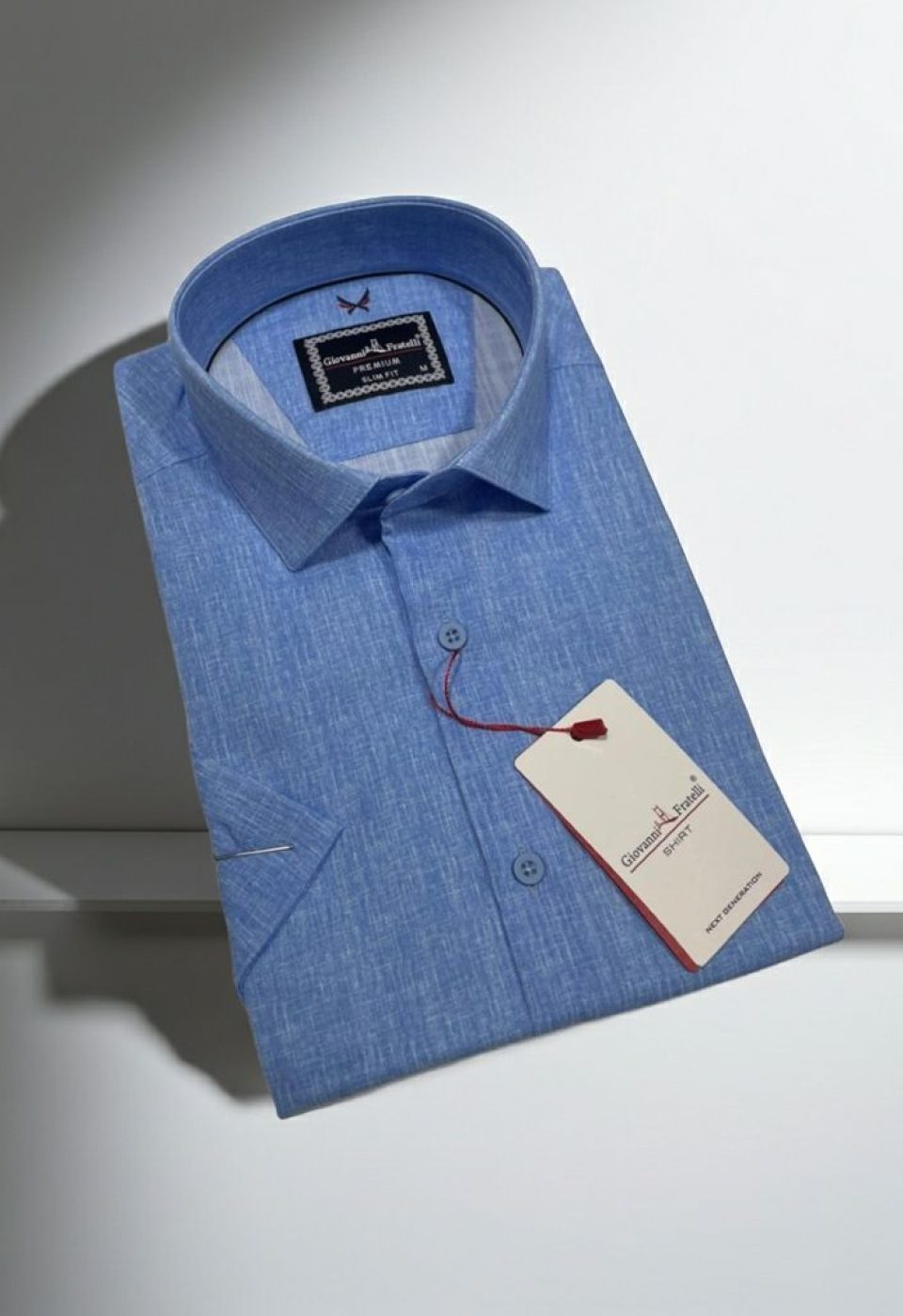 Slim Fit Kısa Kol Desenli Erkek Gömlek 3GMK311195008
