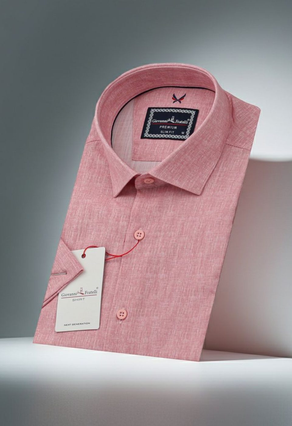 Slim Fit Kısa Kol Desenli Erkek Gömlek 3GMK311195009