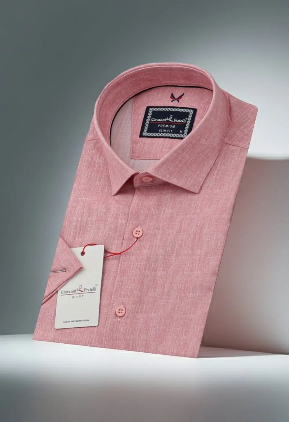Slim Fit Kısa Kol Desenli Erkek Gömlek 3GMK311195009