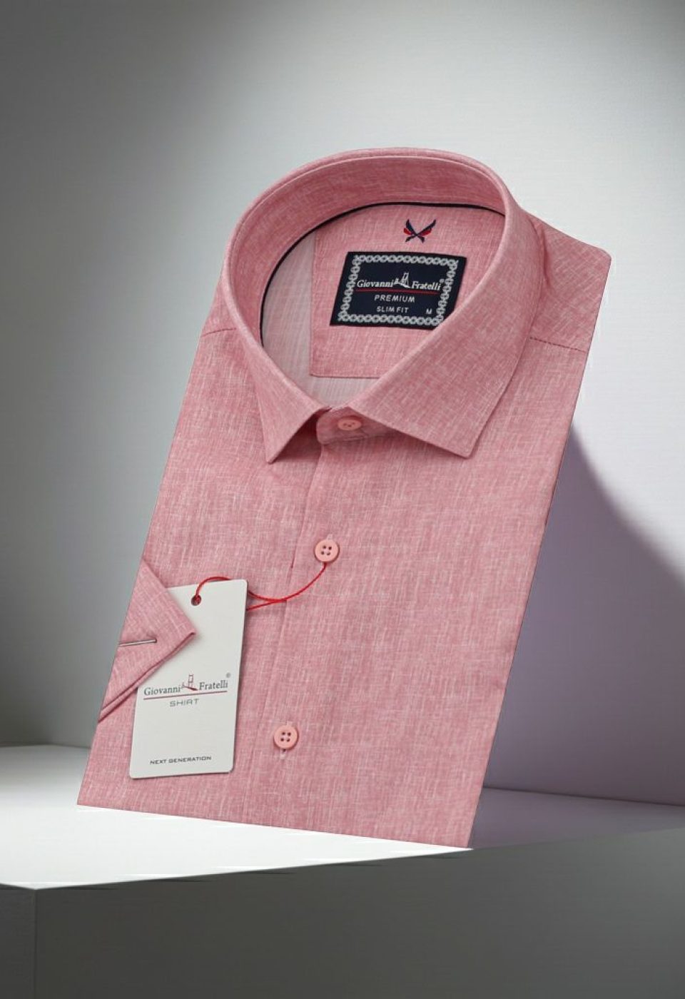 Slim Fit Kısa Kol Desenli Erkek Gömlek 3GMK311195009