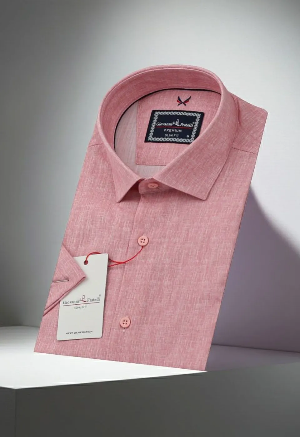 Slim Fit Kısa Kol Desenli Erkek Gömlek 3GMK311195009