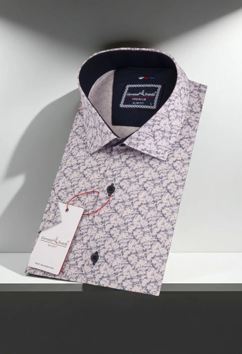 Slim Fit Kısa Kol Desenli Erkek Gömlek 3GMK311198002 - Giovanni Fratelli