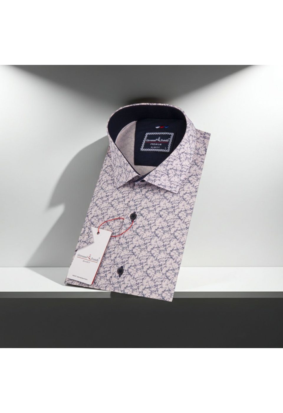 1198 CR K 002 Slim Fit Kısa Kol Desenli Erkek Gömlek 3GMK311198002 - Giovanni Fratelli