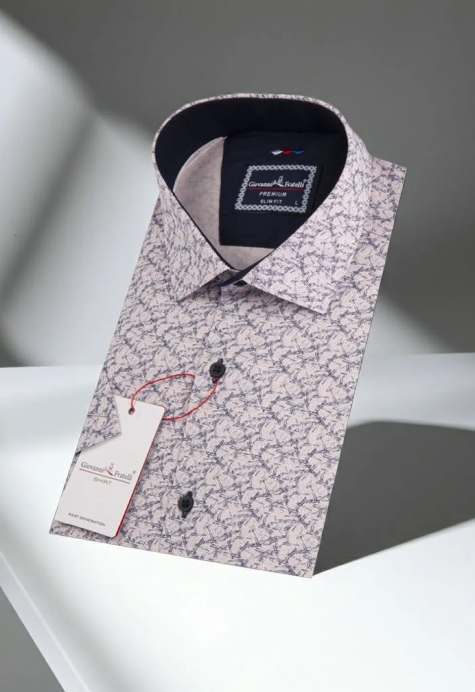 Slim Fit Kısa Kol Desenli Erkek Gömlek 3GMK311198002 - Giovanni Fratelli