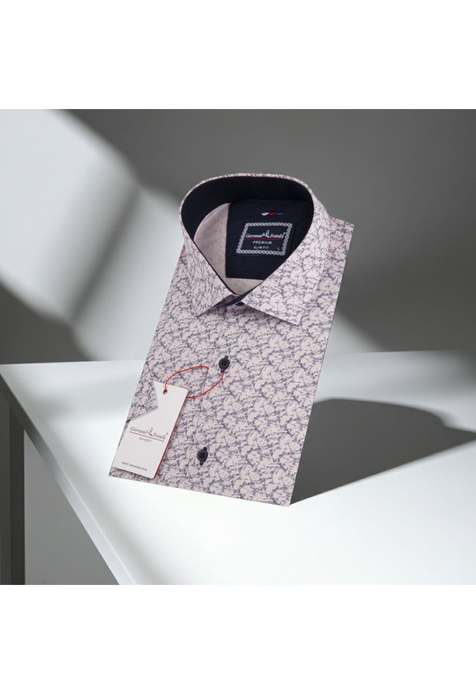 1198 CR K 002 Slim Fit Kısa Kol Desenli Erkek Gömlek 3GMK311198002 - Giovanni Fratelli