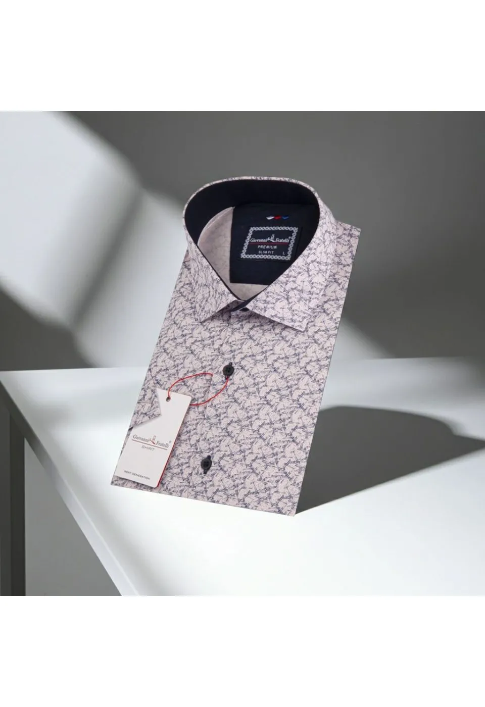 Slim Fit Kısa Kol Desenli Erkek Gömlek 3GMK311198002 - Giovanni Fratelli