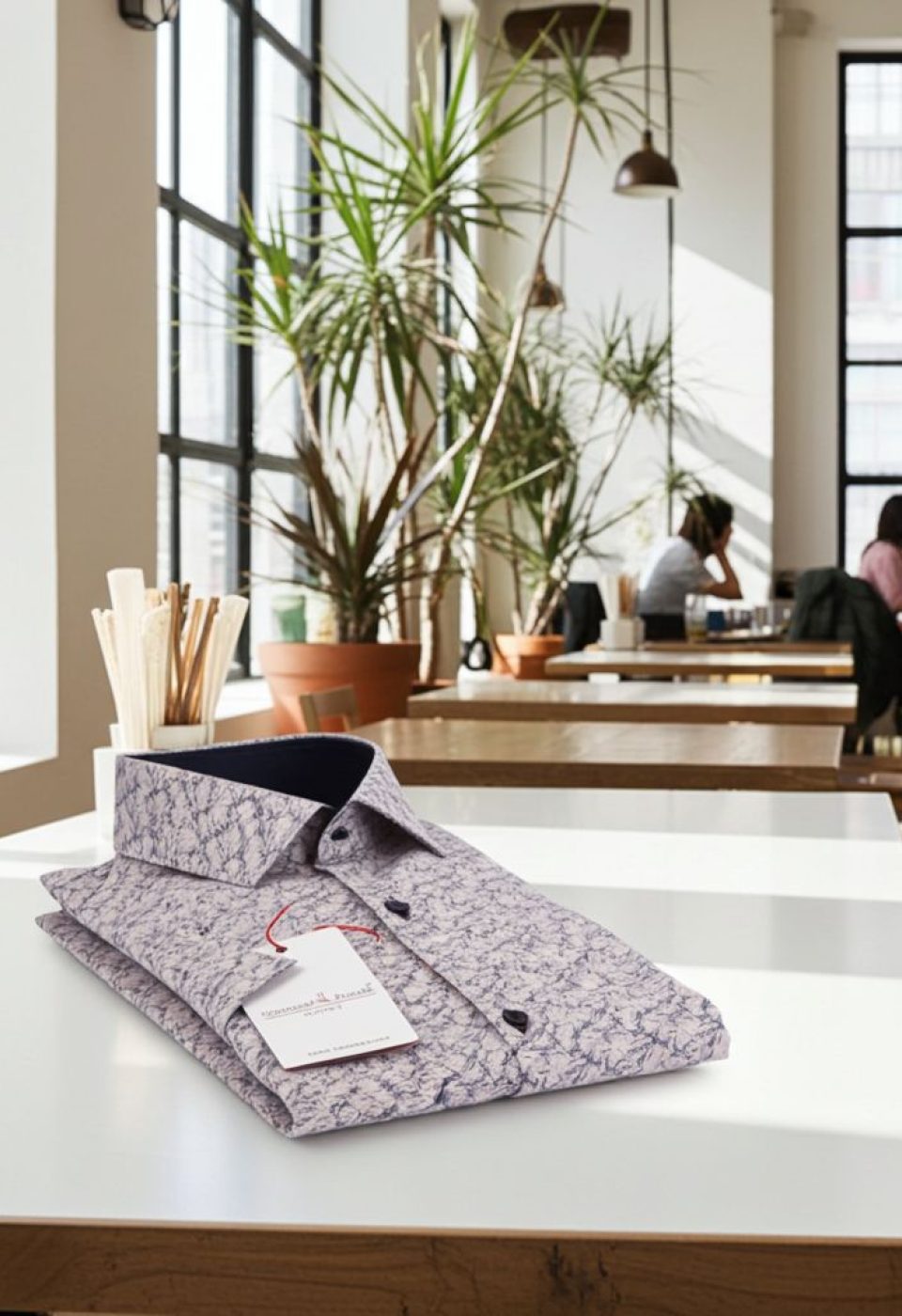 1198 CR K 002 Slim Fit Kısa Kol Desenli Erkek Gömlek 3GMK311198002 - Giovanni Fratelli