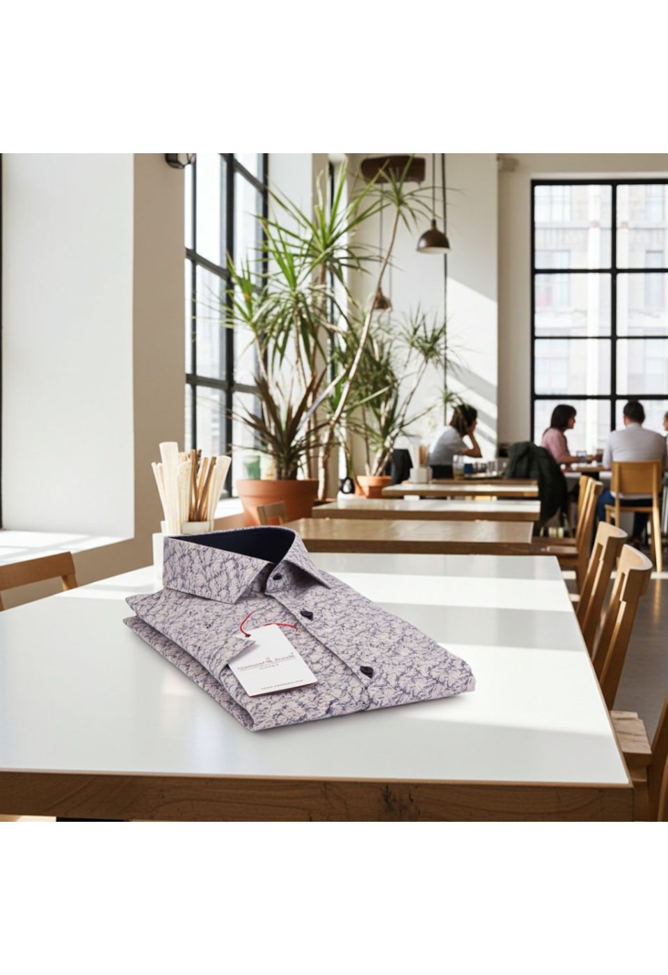 1198 CR K 002 Slim Fit Kısa Kol Desenli Erkek Gömlek 3GMK311198002 - Giovanni Fratelli