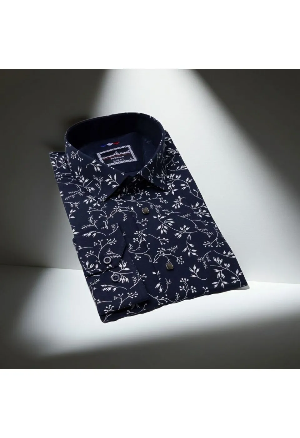 Slim Fit Uzun Kol Desenli Erkek Gömlek 3GMK311200005 - Giovanni Fratelli