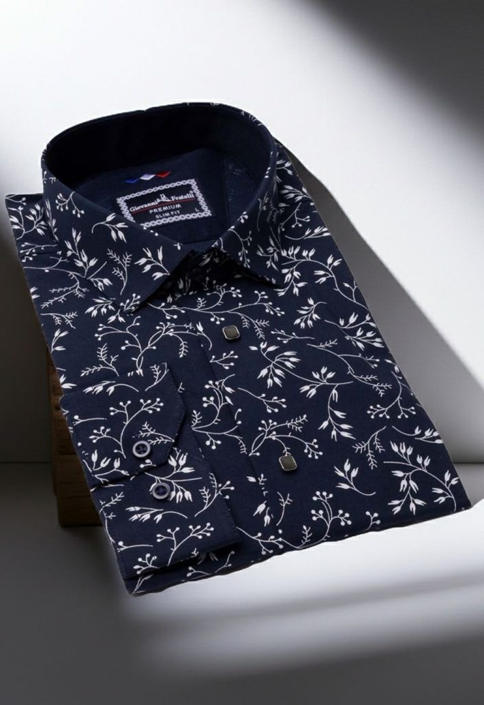 Slim Fit Uzun Kol Desenli Erkek Gömlek 3GMK321200005 - Giovanni Fratelli