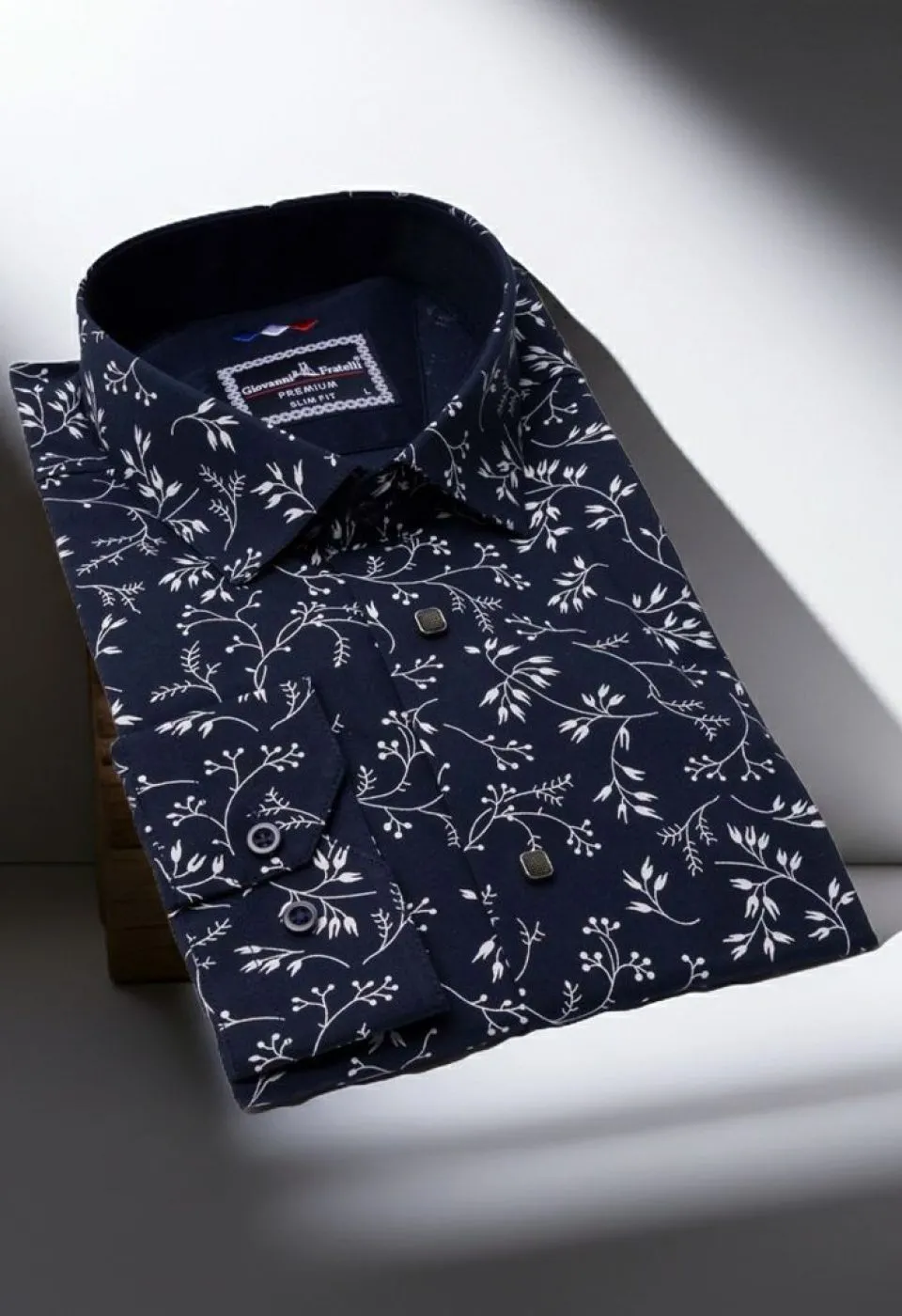 Slim Fit Uzun Kol Desenli Erkek Gömlek 3GMK311200005 - Giovanni Fratelli