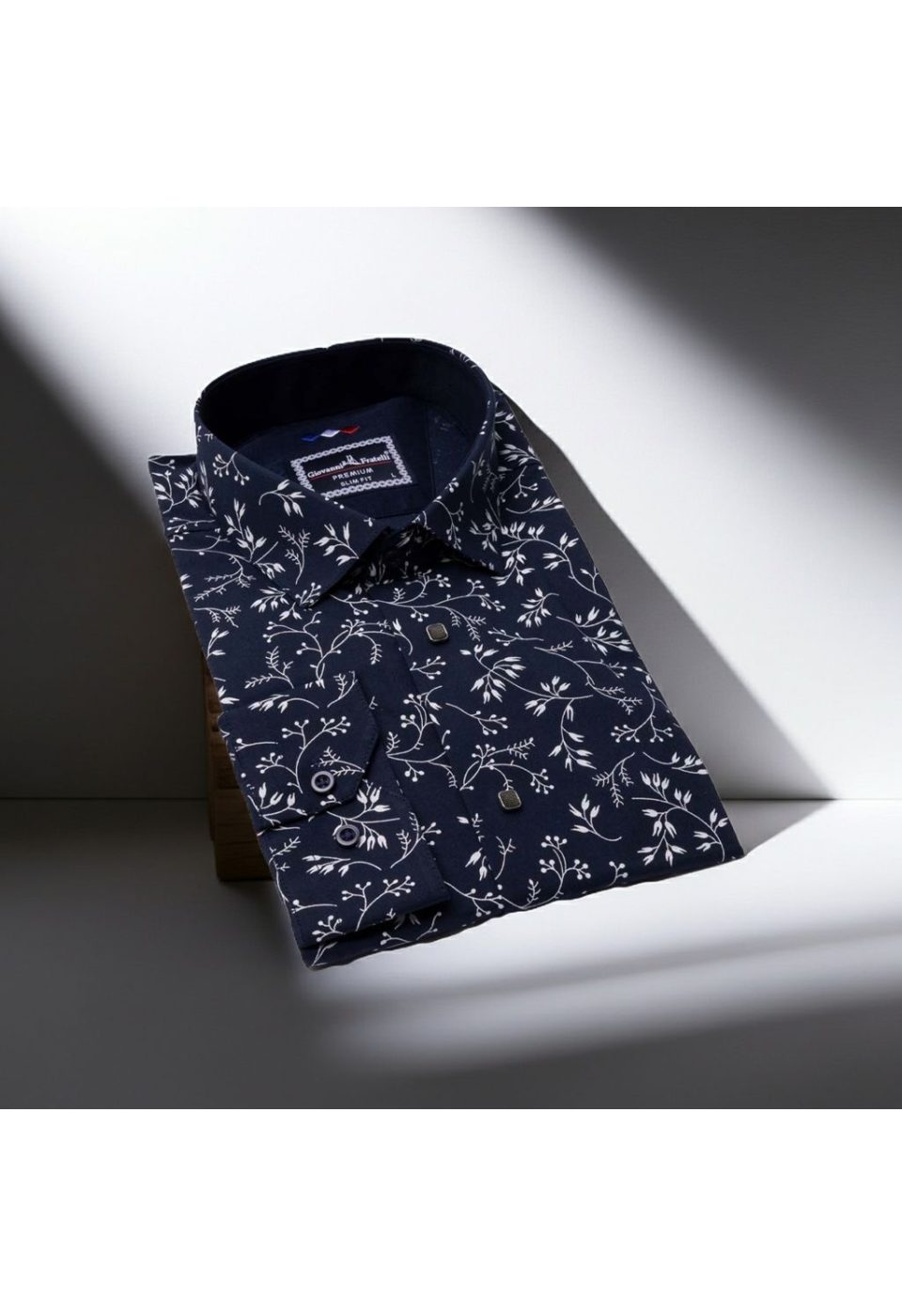 Slim Fit Uzun Kol Desenli Erkek Gömlek 3GMK321200005 - Giovanni Fratelli