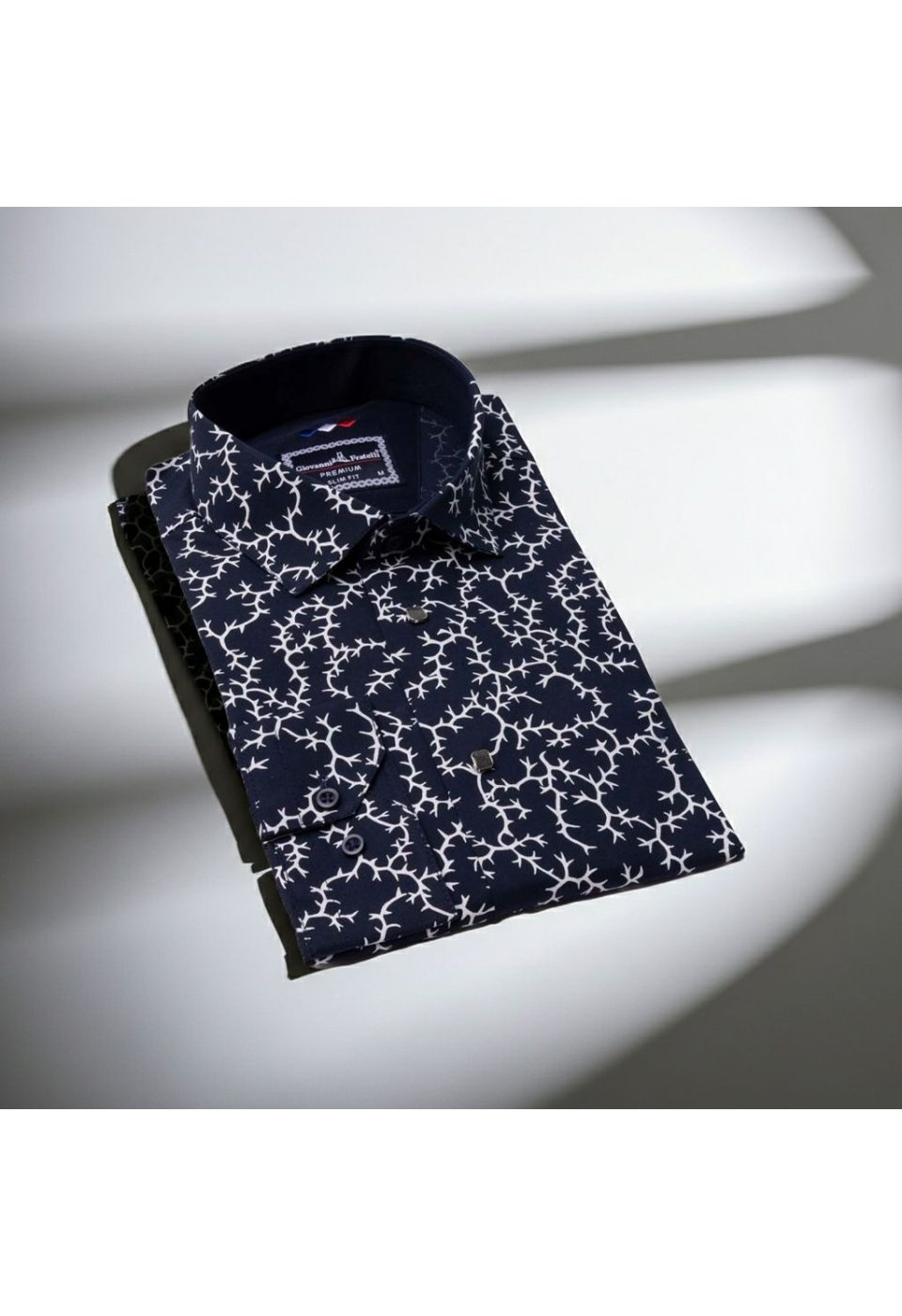 Slim Fit Uzun Kol Desenli Erkek Gömlek 3GMK311200006 - Giovanni Fratelli