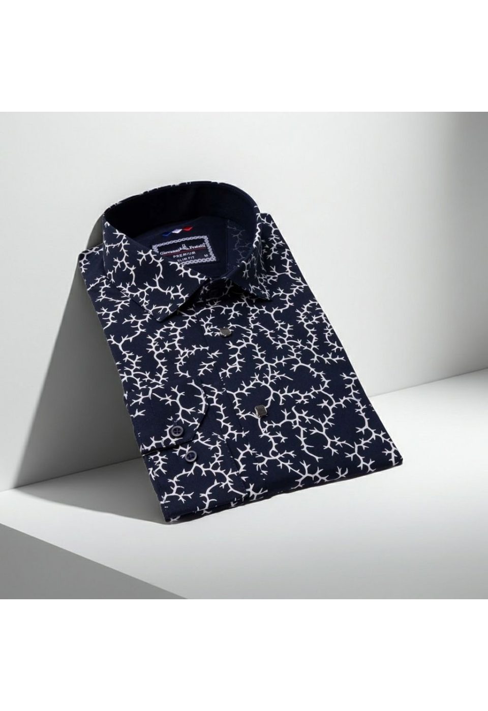 Slim Fit Uzun Kol Desenli Erkek Gömlek 3GMK311200006 - Giovanni Fratelli
