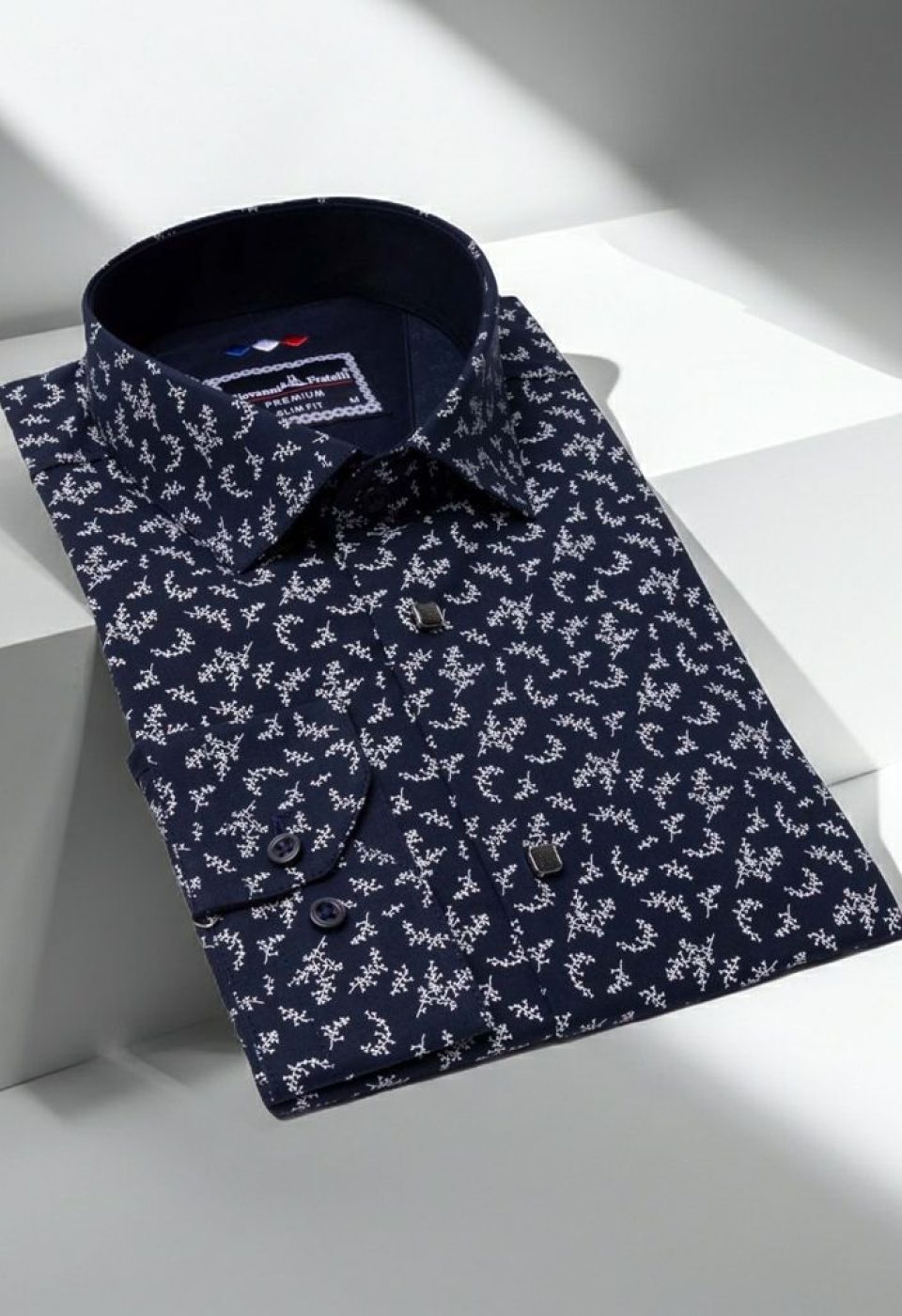 Slim Fit Uzun Kol Desenli Erkek Gömlek 3GMK311200010 - Giovanni Fratelli