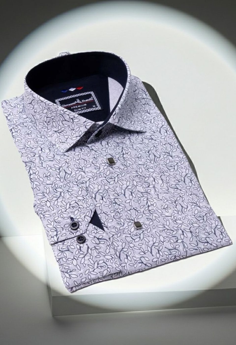 1200 CR 014 Slim Fit Uzun Kol Desenli Erkek Gömlek 3GMK311200014 - Giovanni Fratelli