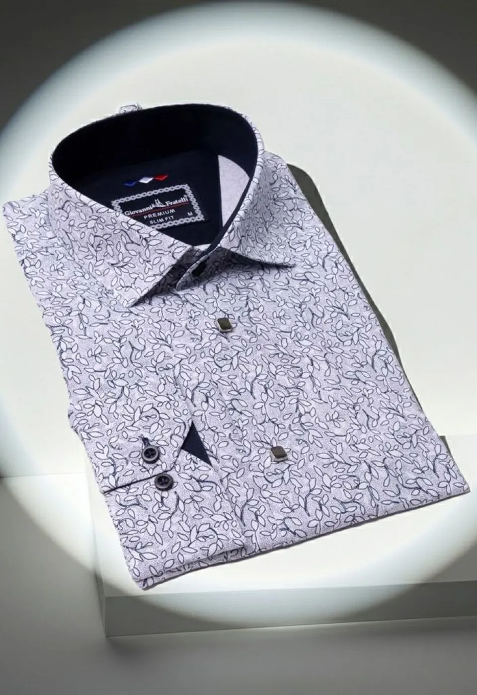 Slim Fit Uzun Kol Desenli Erkek Gömlek 3GMK311200014 - Giovanni Fratelli