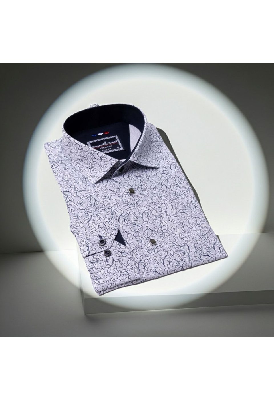 1200 CR 014 Slim Fit Uzun Kol Desenli Erkek Gömlek 3GMK311200014 - Giovanni Fratelli