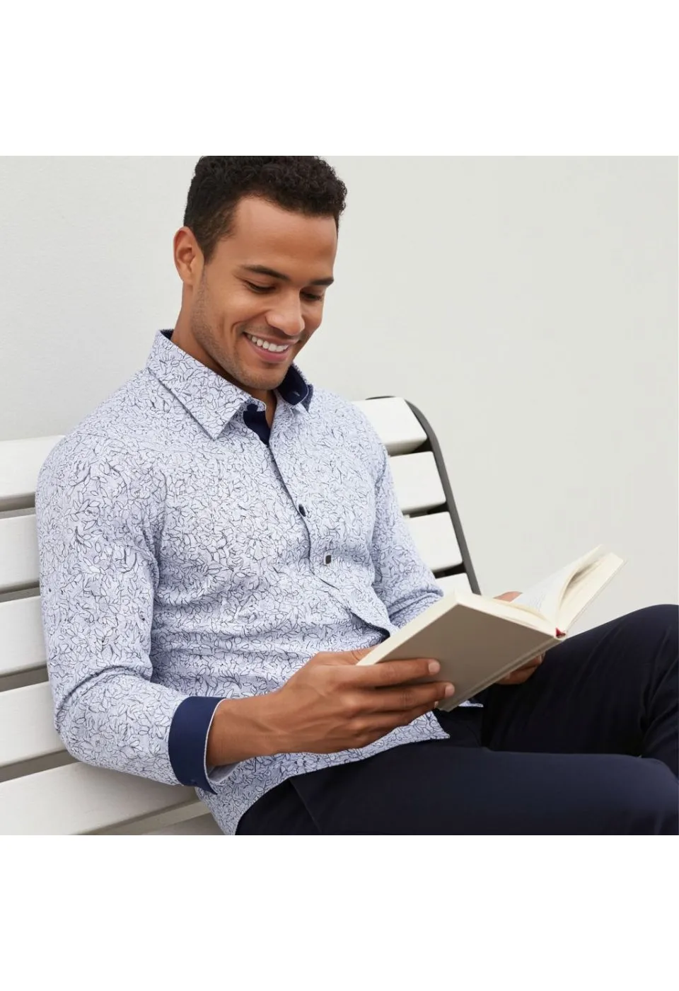 Slim Fit Uzun Kol Desenli Erkek Gömlek 3GMK311200014 - Giovanni Fratelli