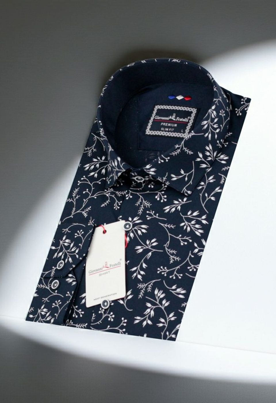 Slim Fit Uzun Kol Desenli Erkek Gömlek 3GMK321201006