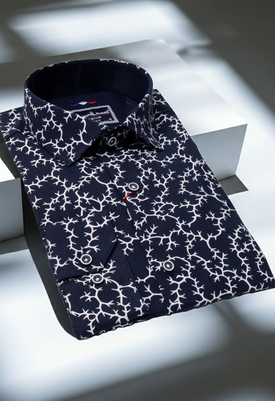Slim Fit Uzun Kol Desenli Erkek Gömlek 3GMK321201009 - Giovanni Fratelli