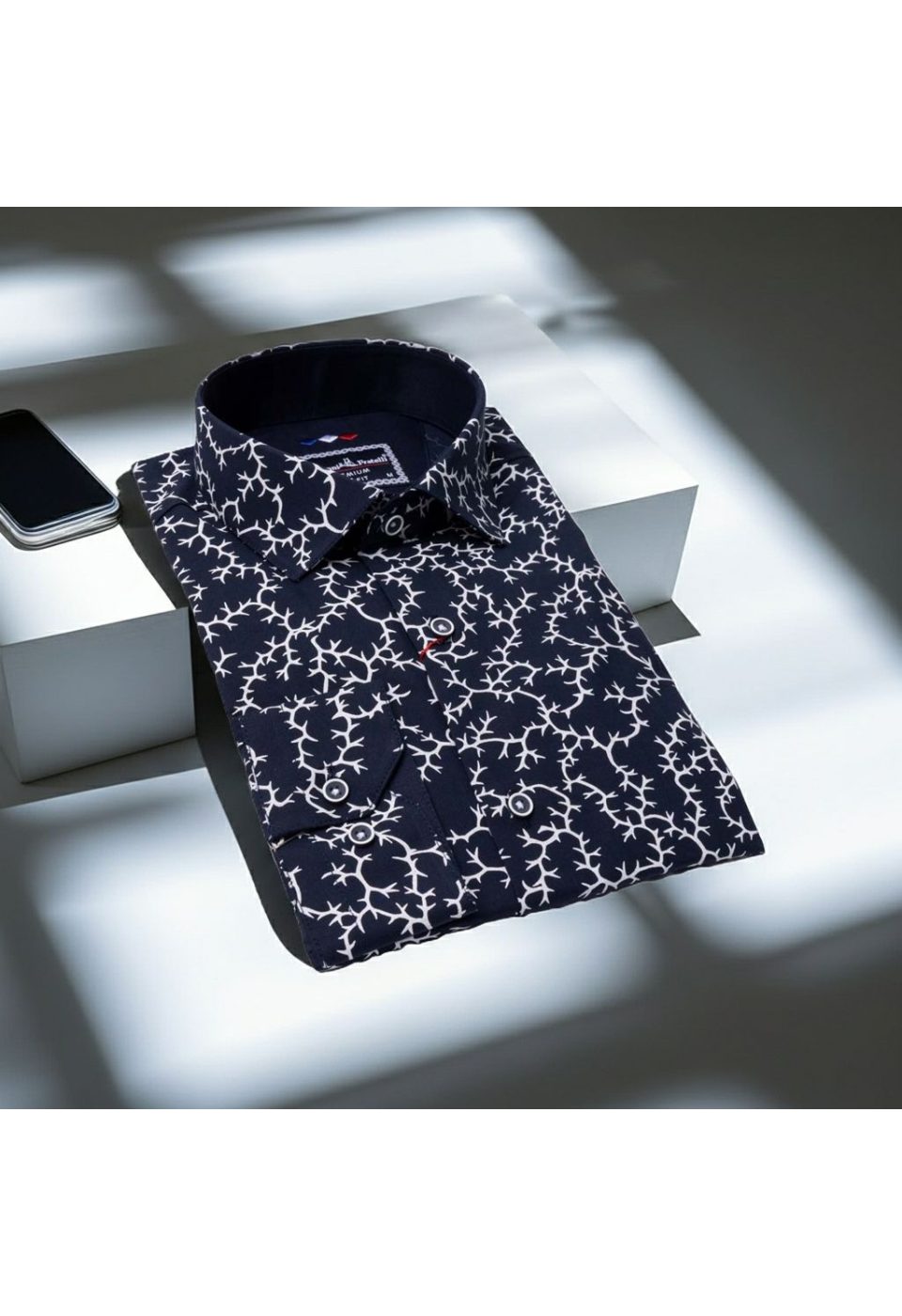 Slim Fit Uzun Kol Desenli Erkek Gömlek 3GMK321201009 - Giovanni Fratelli