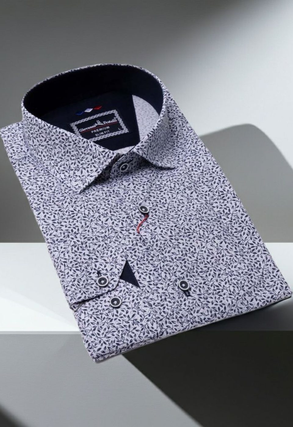 Slim Fit Uzun Kol Desenli Erkek Gömlek 3GMK321201013