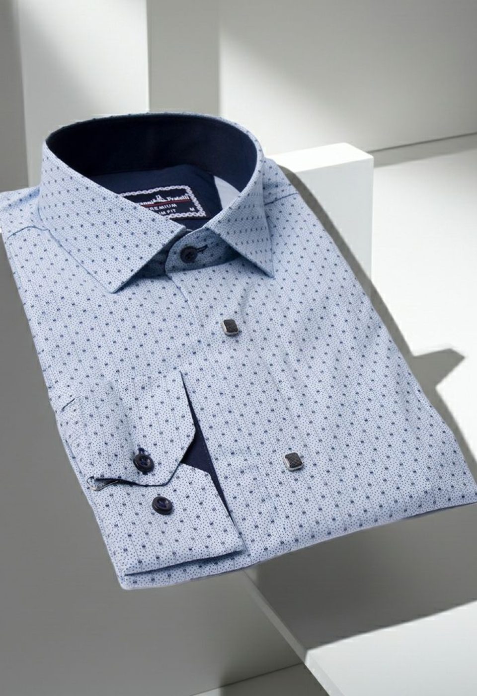 Slim Fit Uzun Kol Desenli Erkek Gömlek 3GMK331204002
