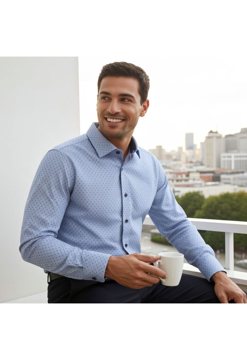 1204 CR 002 Slim Fit Uzun Kol Desenli Erkek Gömlek 3GMK331204002 - Giovanni Fratelli