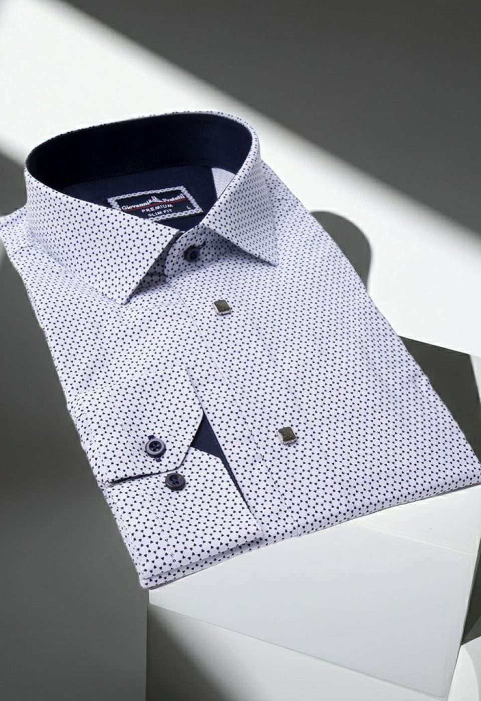 Slim Fit Uzun Kol Desenli Erkek Gömlek 3GMK331204010