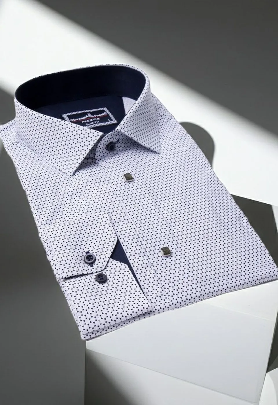 Slim Fit Uzun Kol Desenli Erkek Gömlek 3GMK331204010