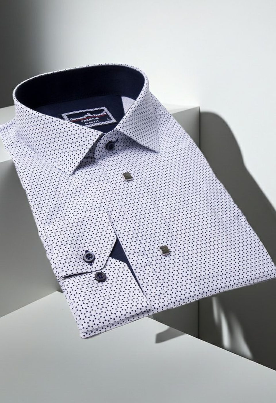 Slim Fit Uzun Kol Desenli Erkek Gömlek 3GMK331204010